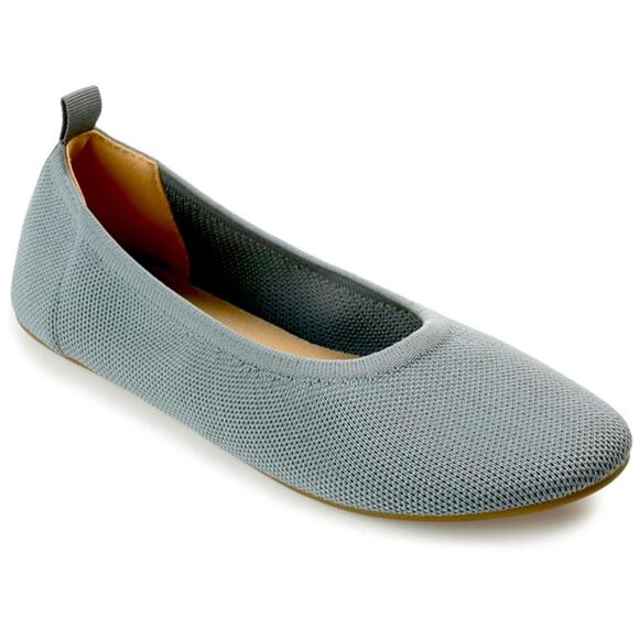 NWOB Journee Collection Gray Jersie Foldable Ballet Flat Size 8 stretch comfort‎ - Picture 1 of 4